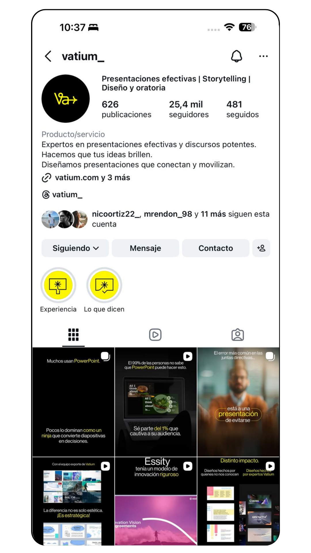 Perfil de redes sociales gestionado por Itera
