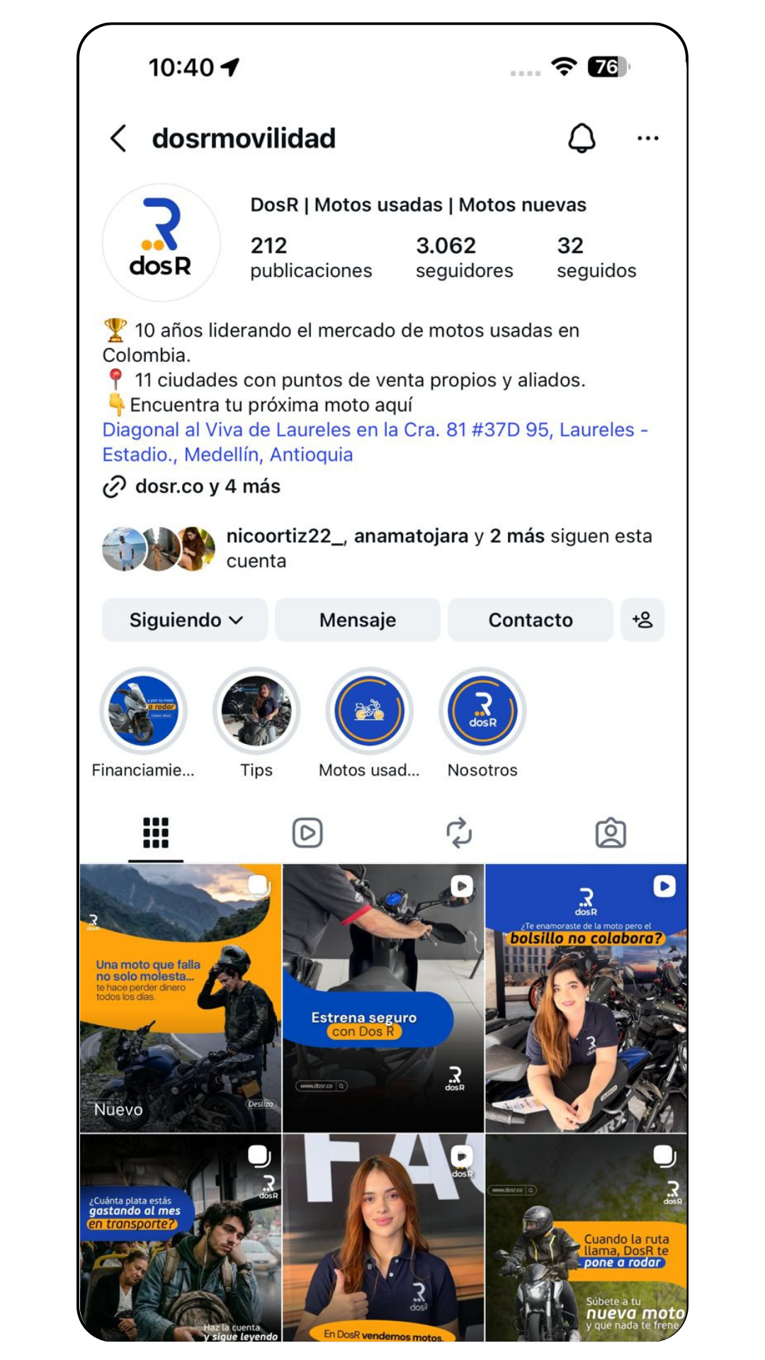 Perfil de redes sociales gestionado por Itera